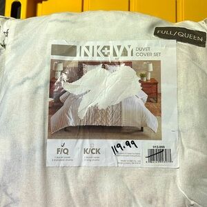 INK +IVY DUVET COVER SET FULL/QUEEN
